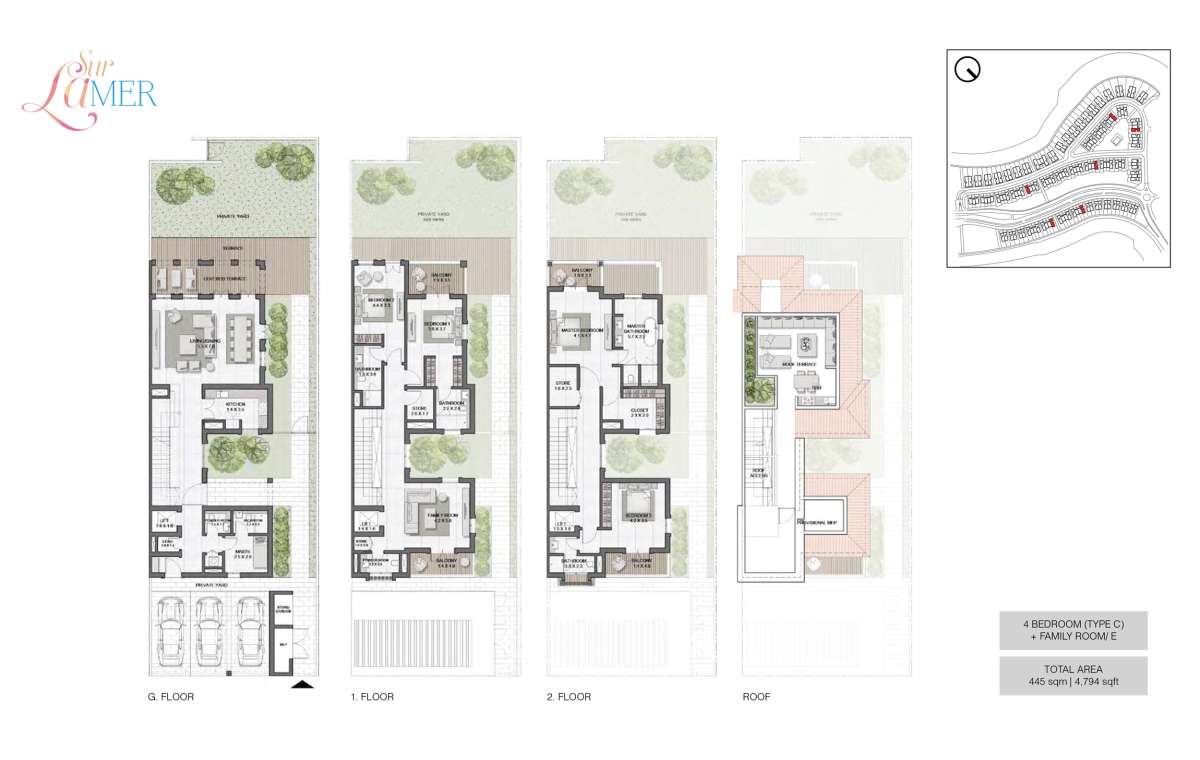 4 Bedroom Type C, Size 4794 sq.ft-Sur La Mer